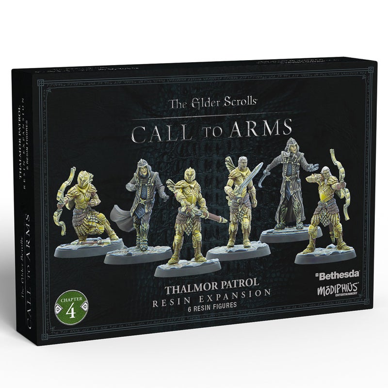 موديفيوس Modiphius: The Elder Scrolls: Call to Arms: Thalmor Patrol - 6 أشكال من الراتنج، الفصل 4، غير مصبوغ، منمنمات 32 مم مع قواعد ذات مناظر خلابة، آر بي جي - Image 1